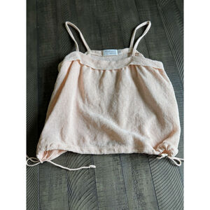 Mr. Johnson Designer/Weaver Peach Pink Woven Cotton Tank Top Small/Medium